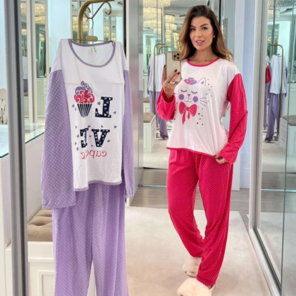 Pijama Longo Malha Ref 3006 - #8