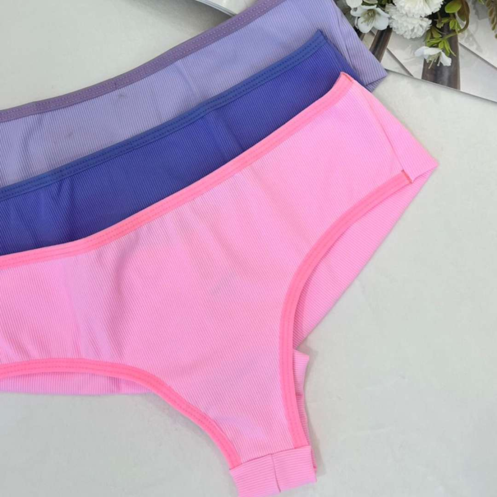 Tanga Casual Fio Duplo Microfibra Canelada Conforto Premium Sem Marcar Ref. 860 - #3