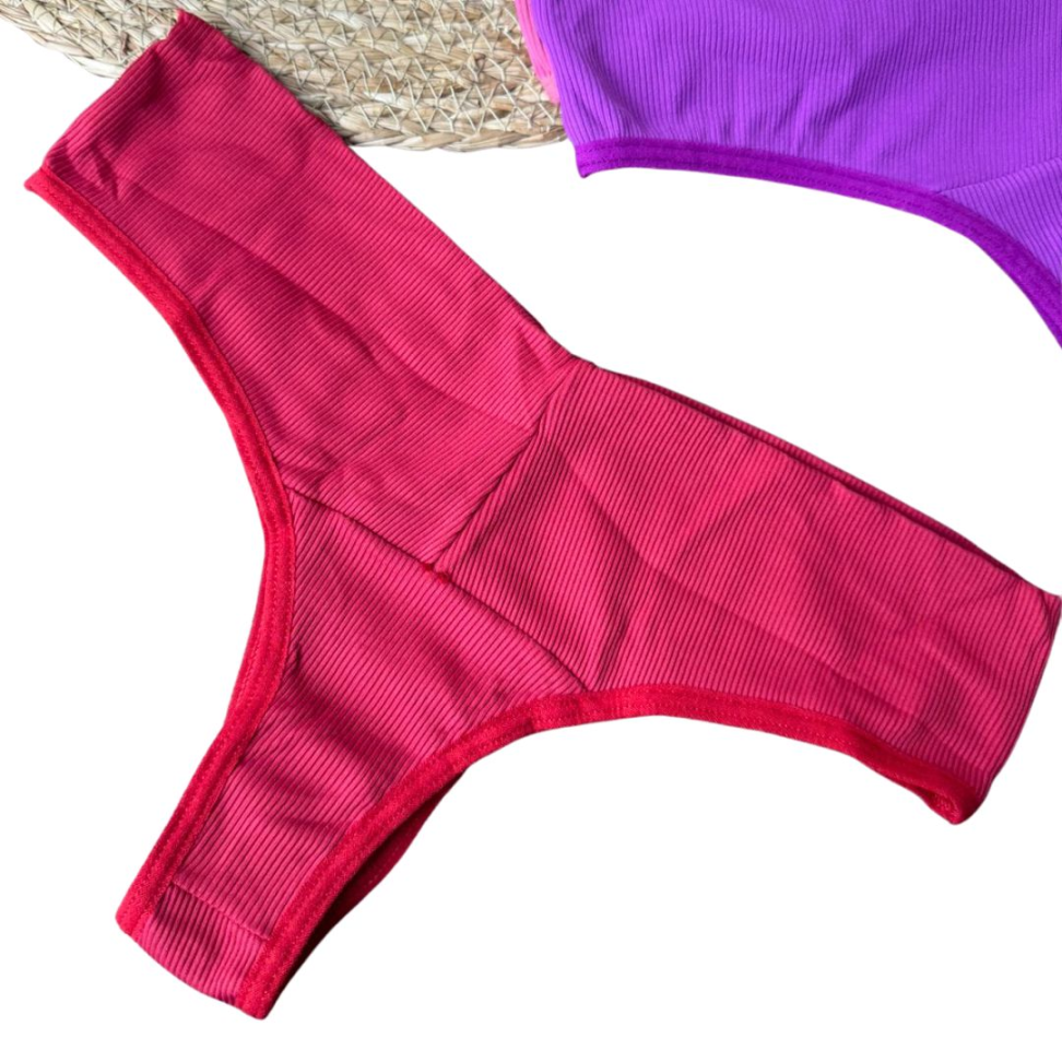 Calcinha Tanga Lipo Canelada Ref. 155 Conforto e Modelagem Perfeita - #3