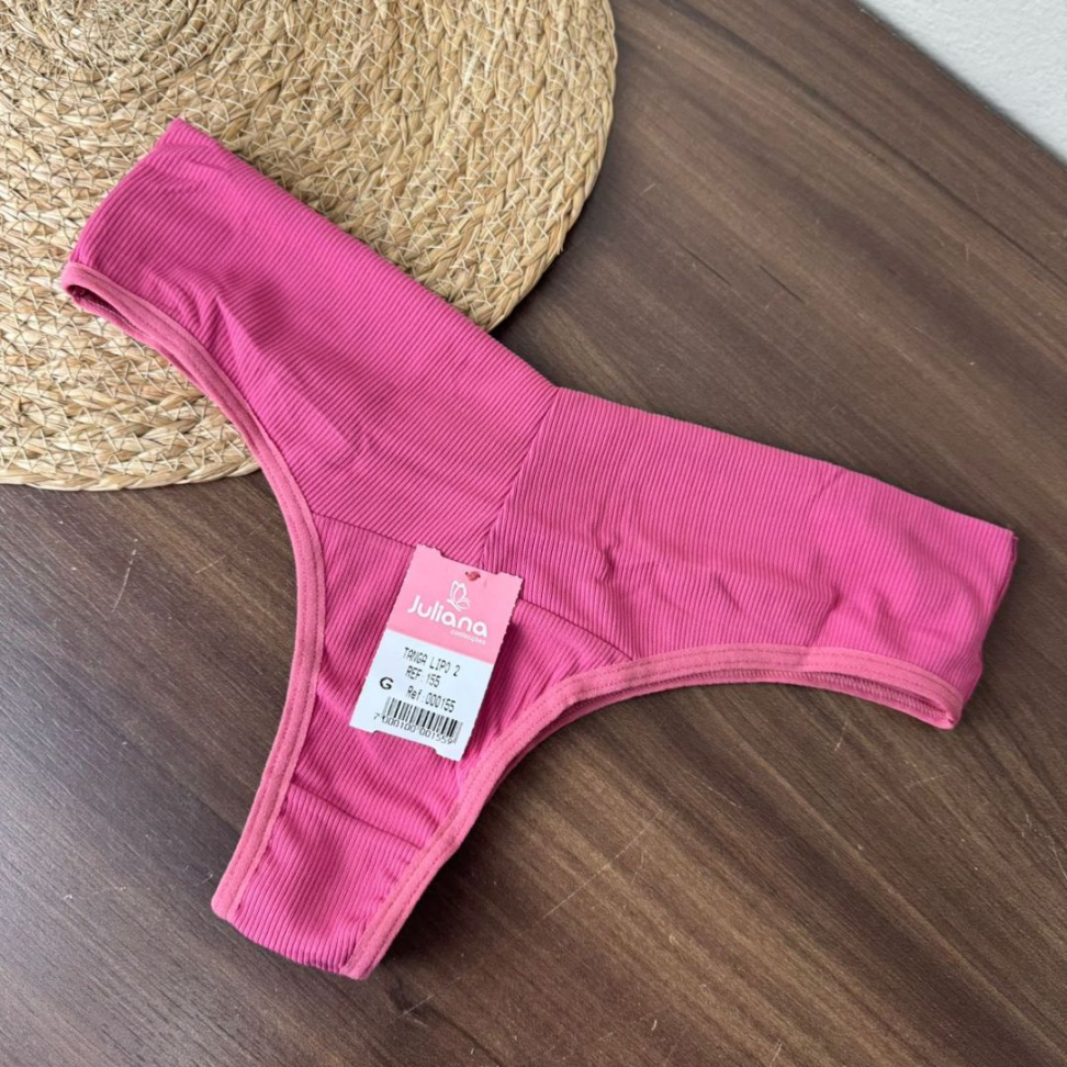 Calcinha Tanga Lipo Canelada Ref. 155 Conforto e Modelagem Perfeita - #7