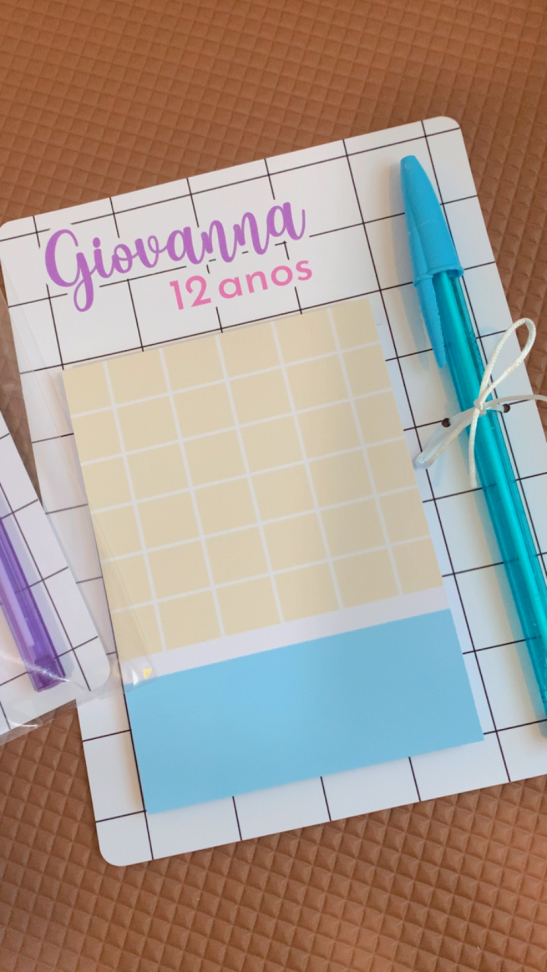 Bloco com card para caneta
