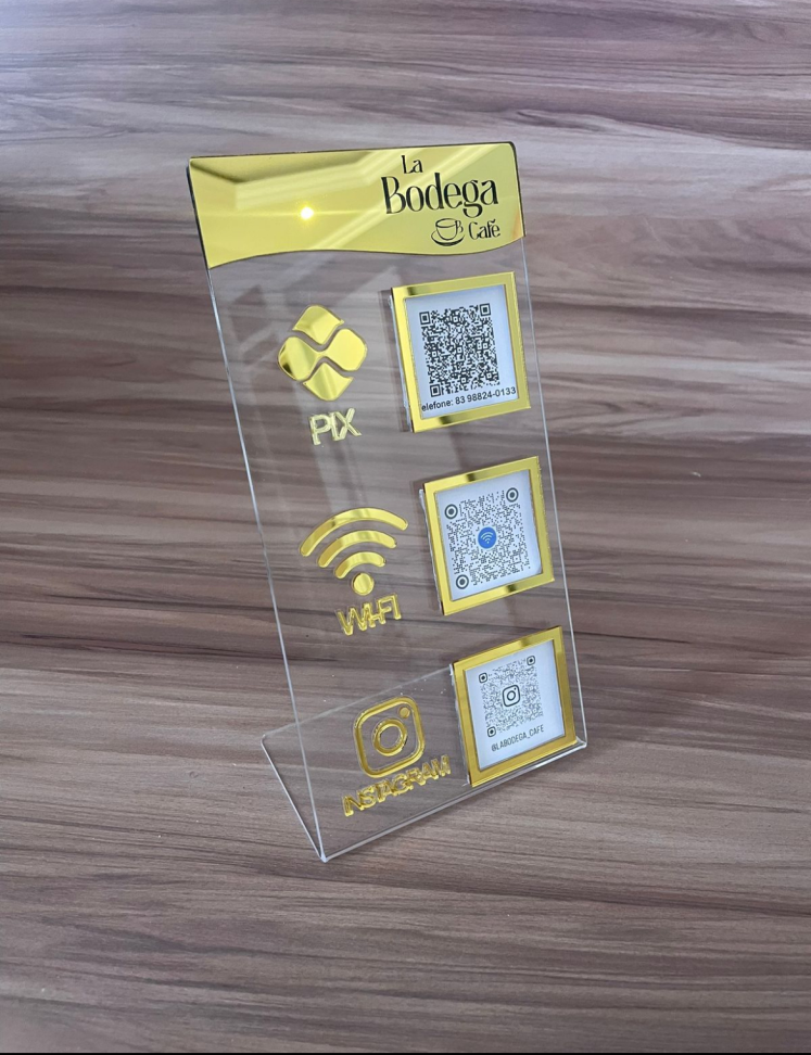 Placa 3 Qrcode acrílico 13x27 - #3