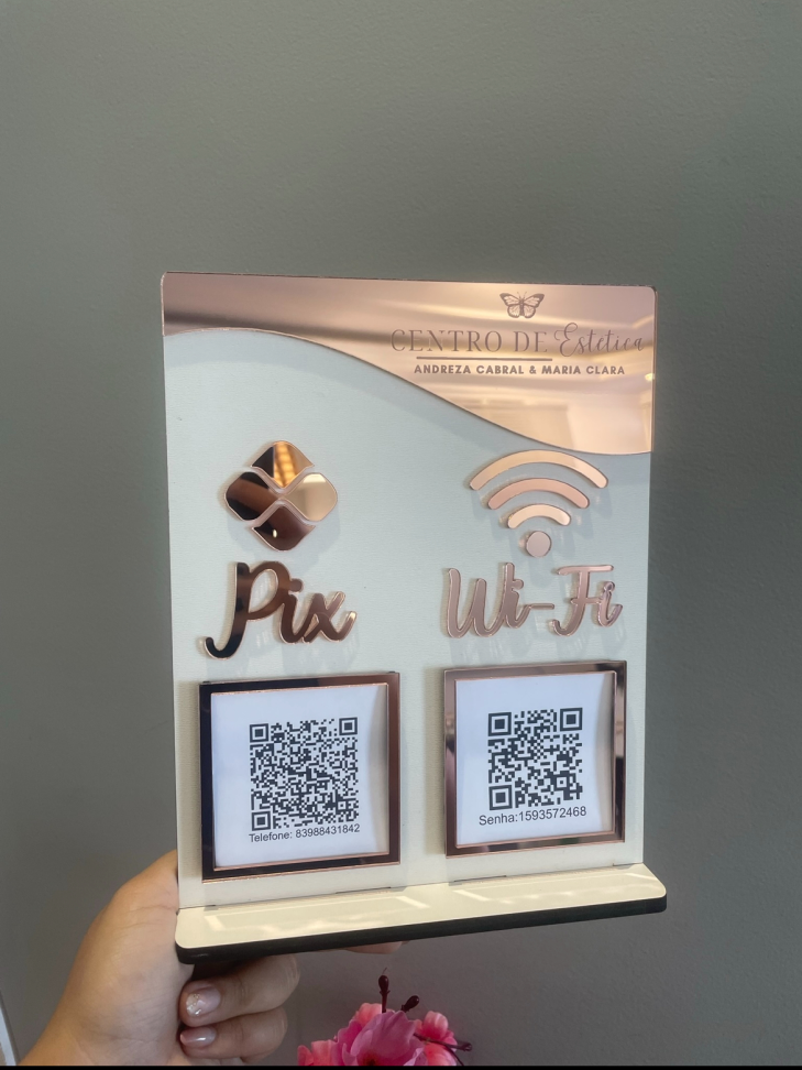 Placa 2 QRCODE mdf com acrílico (20x25) - #5