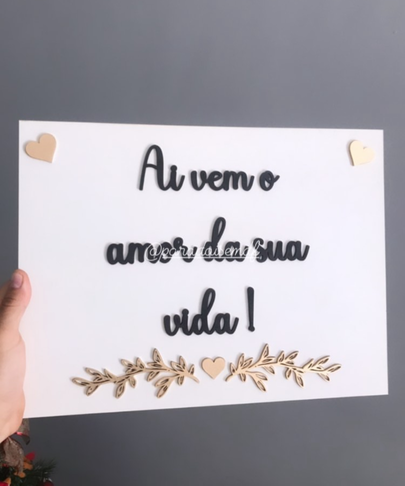 Placa de Casamento Branca com detalhes - #3