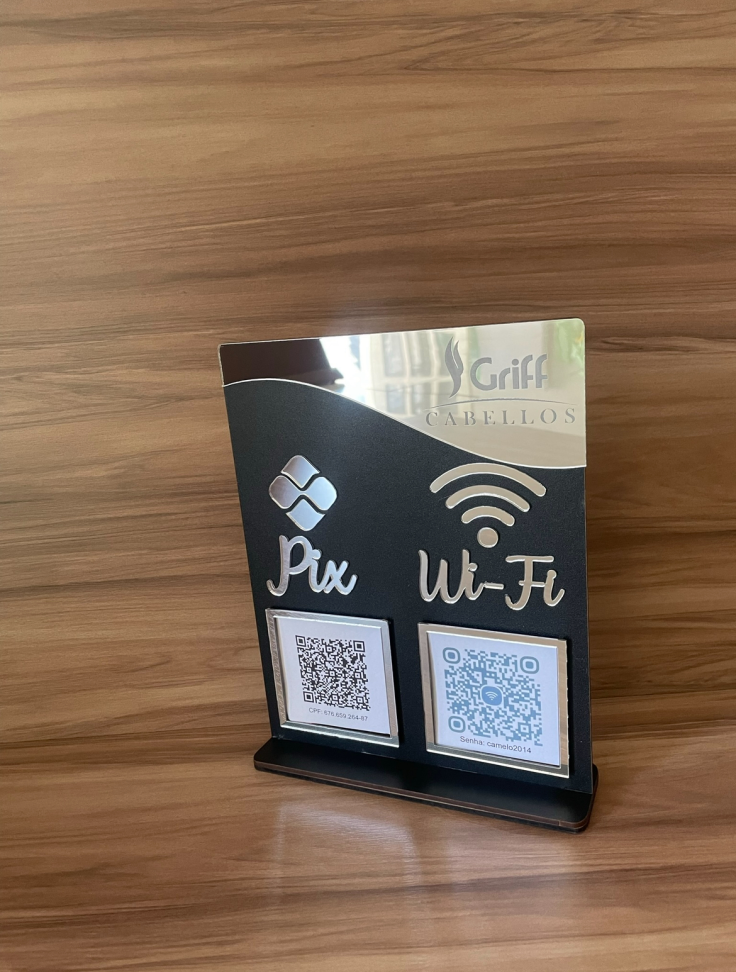 Placa 2 QRCODE mdf com acrílico (20x25) - #6