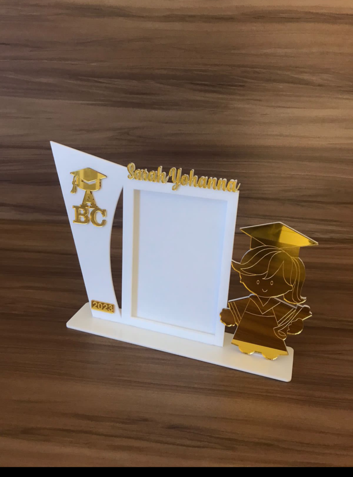 Porta Retrato Acrílico Branco abc - #2