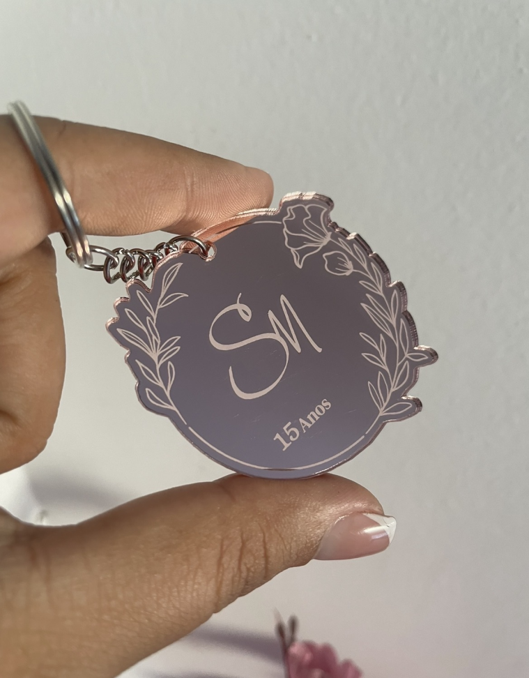 Chaveiro Acrílico Espelhado formato diverso - #22