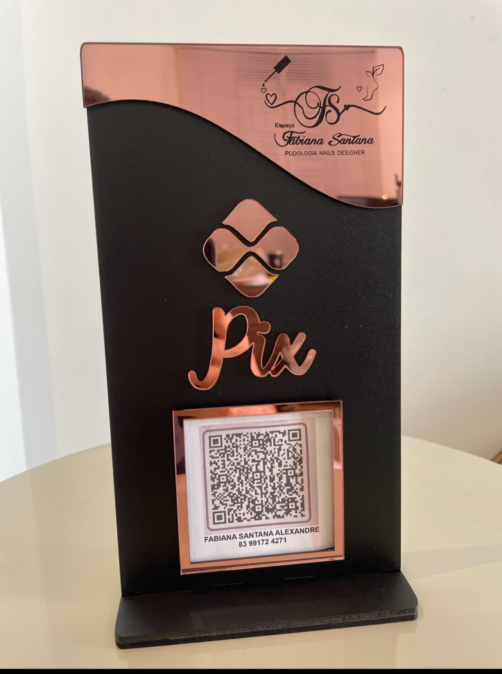 Placa 1 QRCODE, mdf com acrílico (14x25) - #5