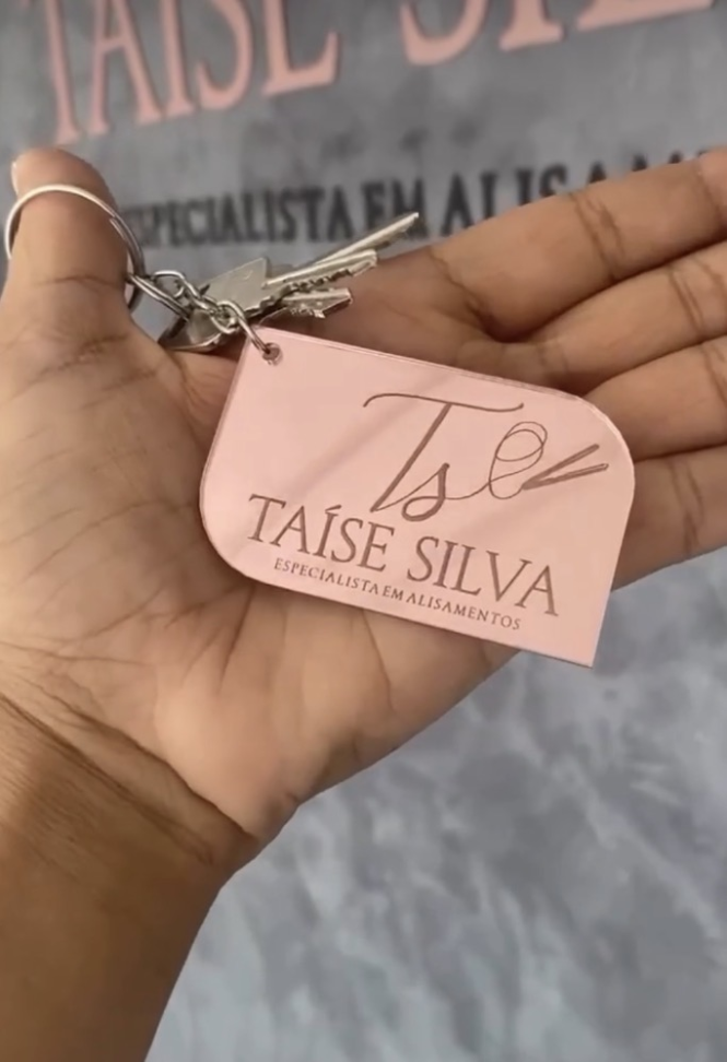 Chaveiro Acrílico Espelhado formato diverso - #10