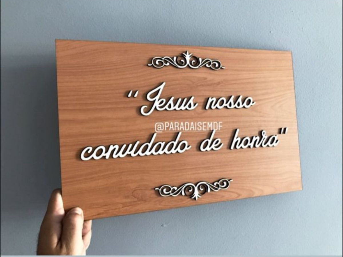 Placa em mdf revestido amadeirado retangular - #4
