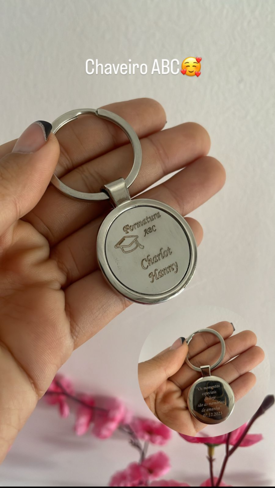 Chaveiro de Metal Redondo abc - #2