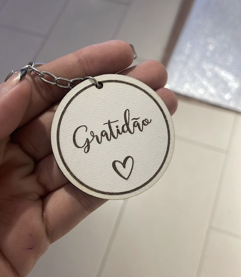 Chaveiro Mdf Branco Promocional - #4