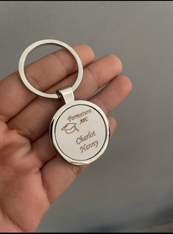 Chaveiro de Metal Redondo abc - #3