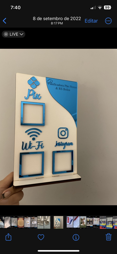 Placa 3 QRCODE, mdf com acrílico (16x25) - #4