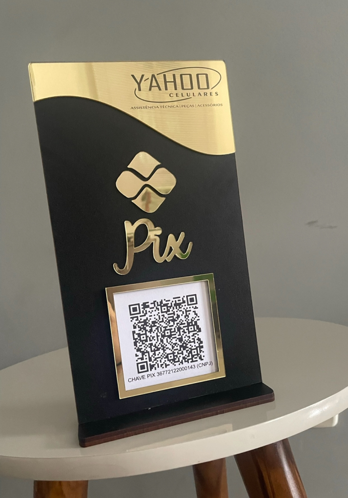Placa 1 QRCODE, mdf com acrílico (14x25) - #4