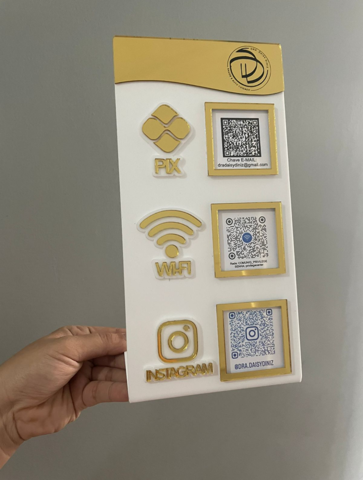 Placa 3 Qrcode acrílico 13x27 - #5