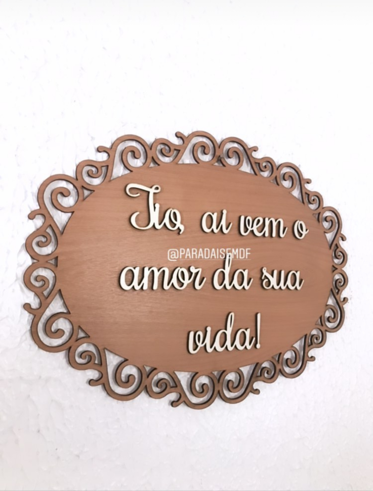Placa de Casamento amadeirado com detalhes - #2