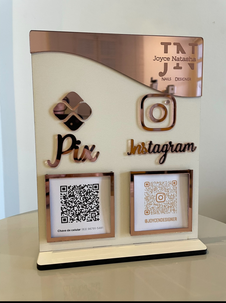 Placa 2 QRCODE mdf com acrílico (20x25) - #2