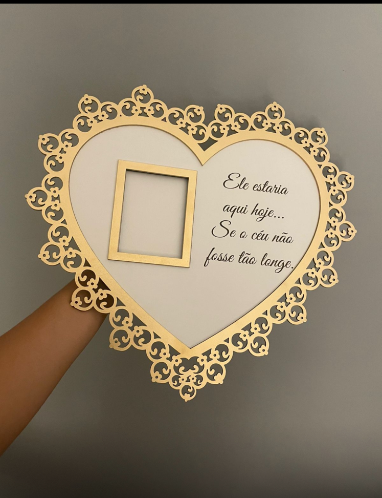 Placa coração homenagem com 1 foto - #3
