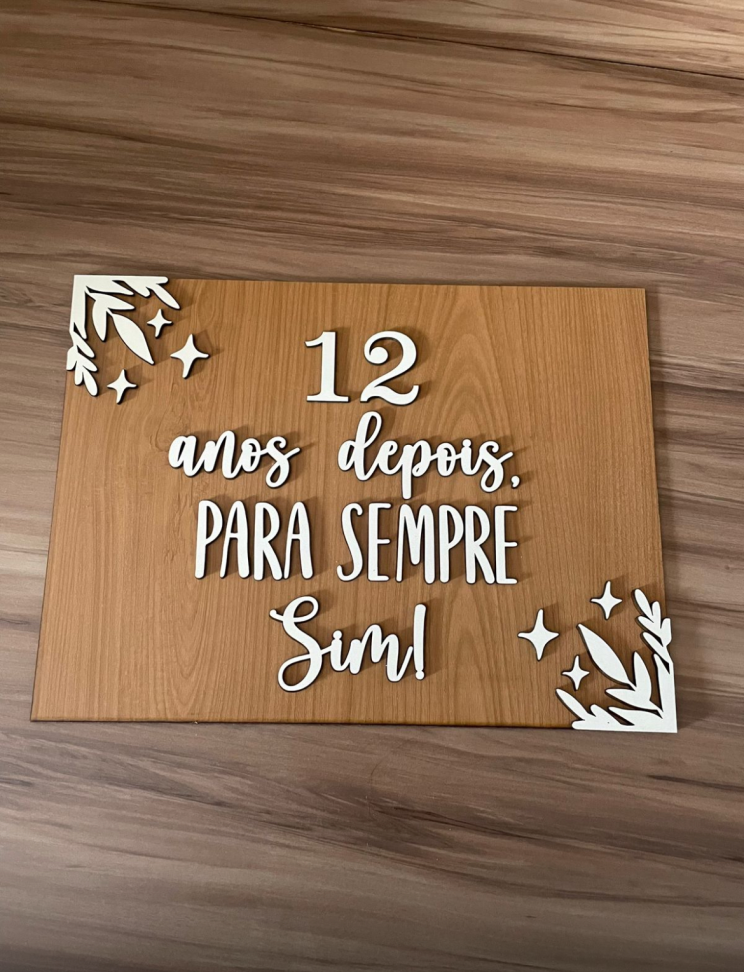 Placa em mdf revestido amadeirado retangular - #3
