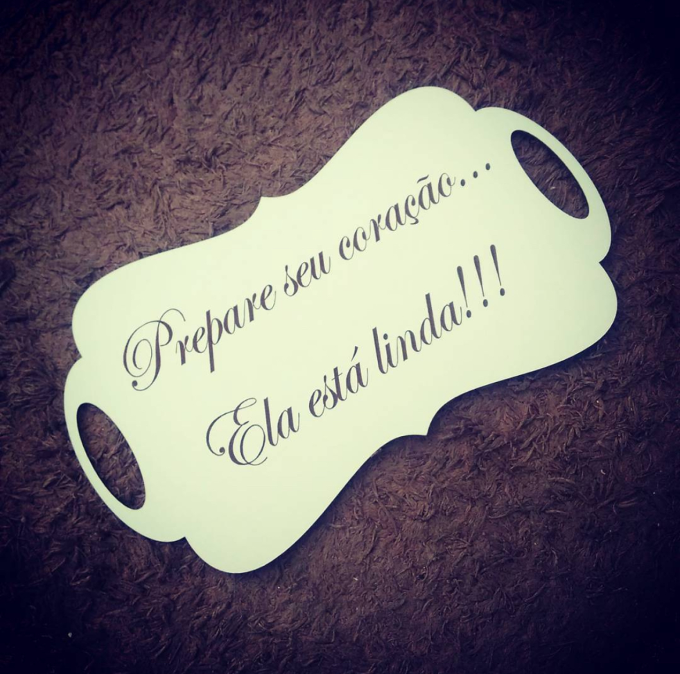 Placa de Casamento  branco com alça - #2
