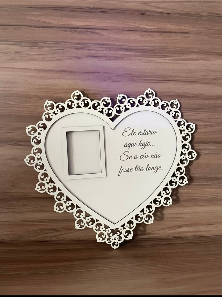 Placa coração homenagem com 1 foto - #4