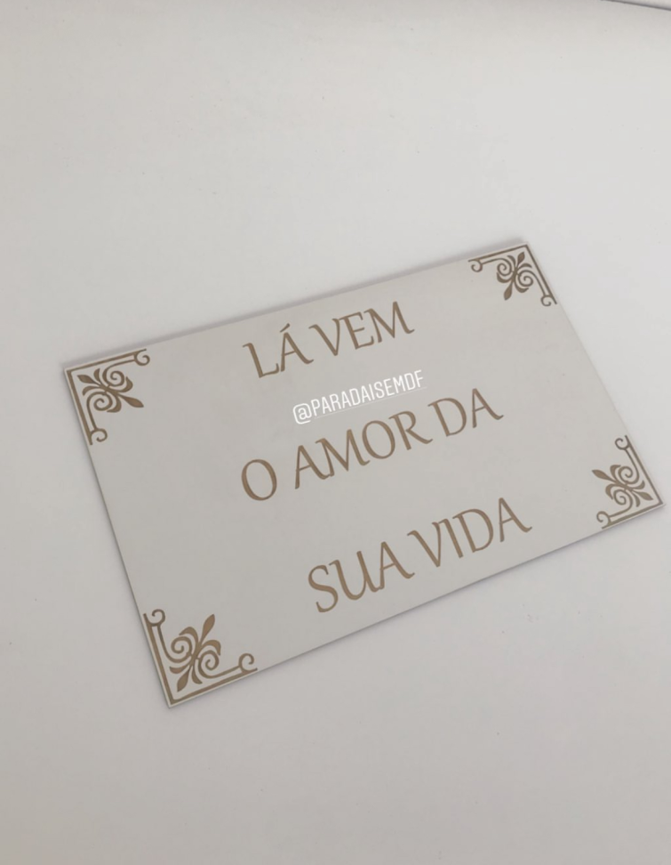 Placa casamento branco retangular - #3