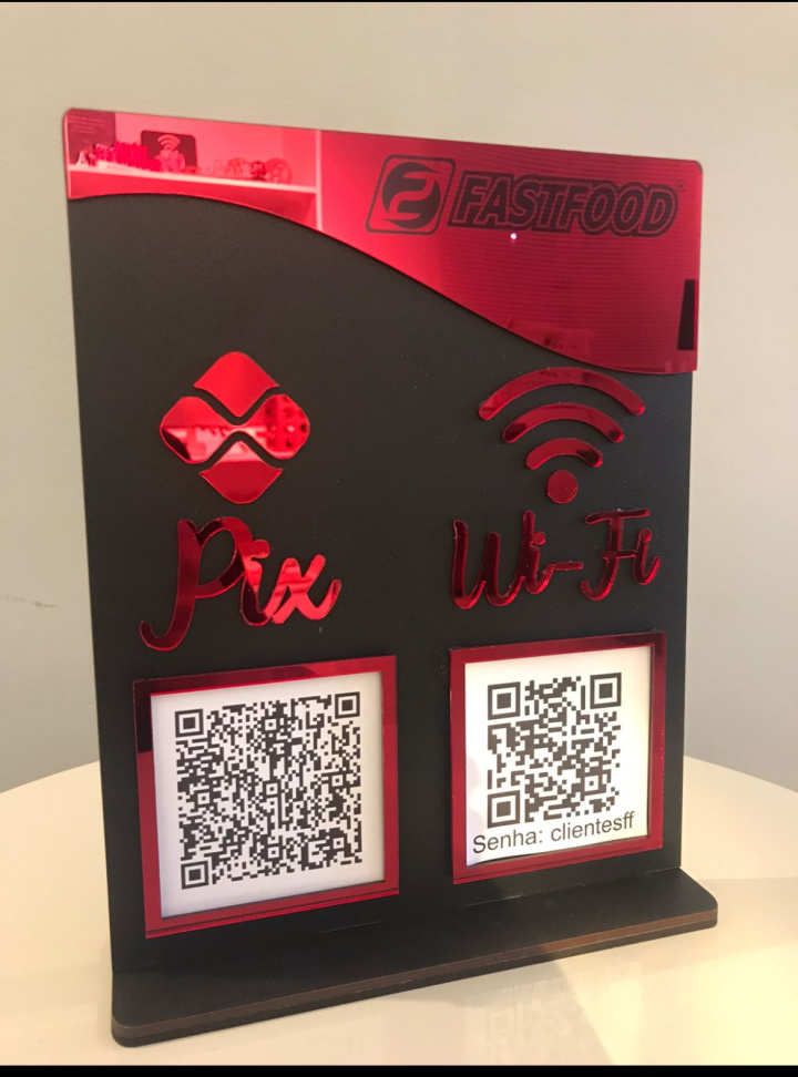 Placa 2 QRCODE mdf com acrílico (20x25) - #3