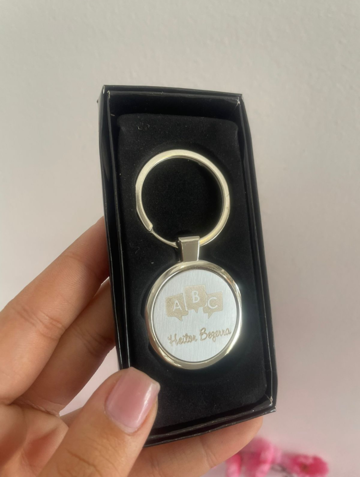 Chaveiro de Metal Redondo abc - #5