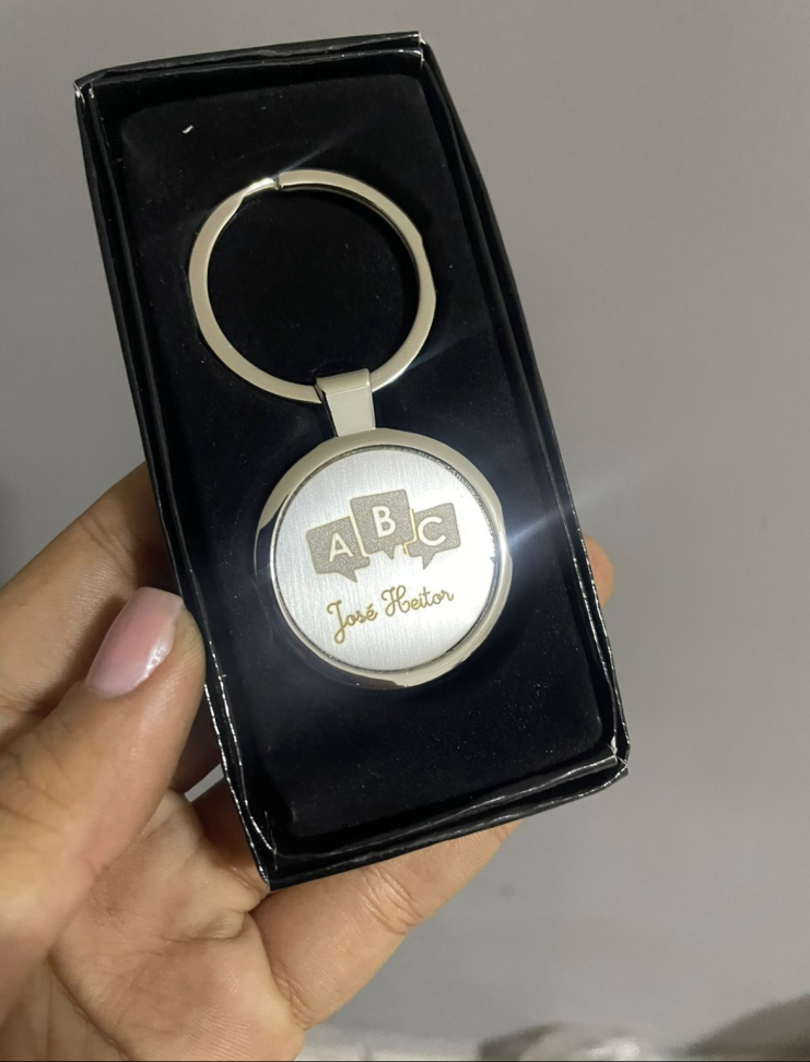 Chaveiro de Metal Redondo abc - #4