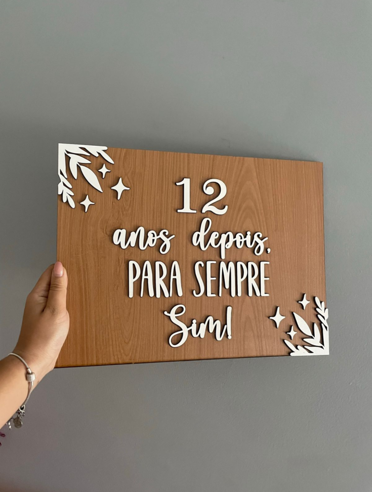 Placa em mdf revestido amadeirado retangular - #5