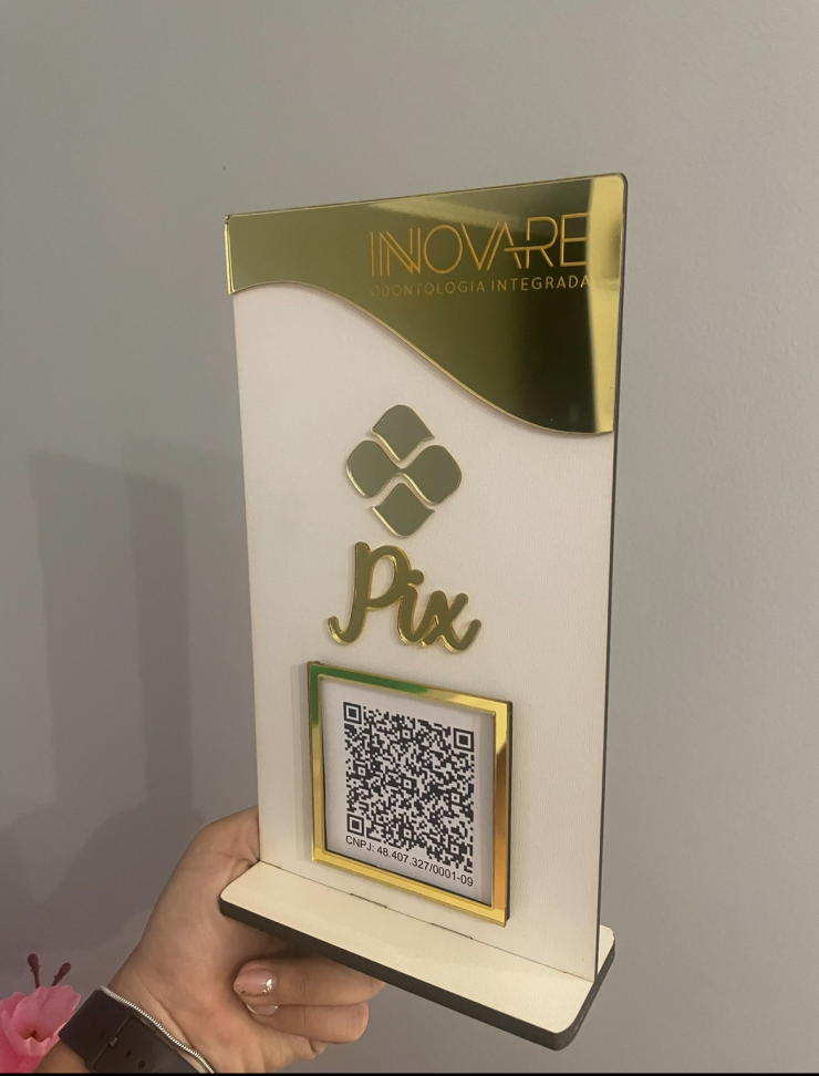 Placa 1 QRCODE, mdf com acrílico (14x25) - #7