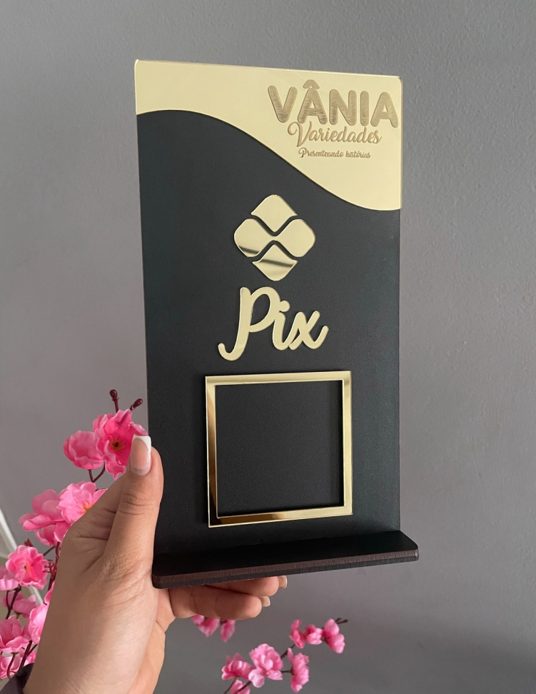 Placa 1 QRCODE, mdf com acrílico (14x25) - #3