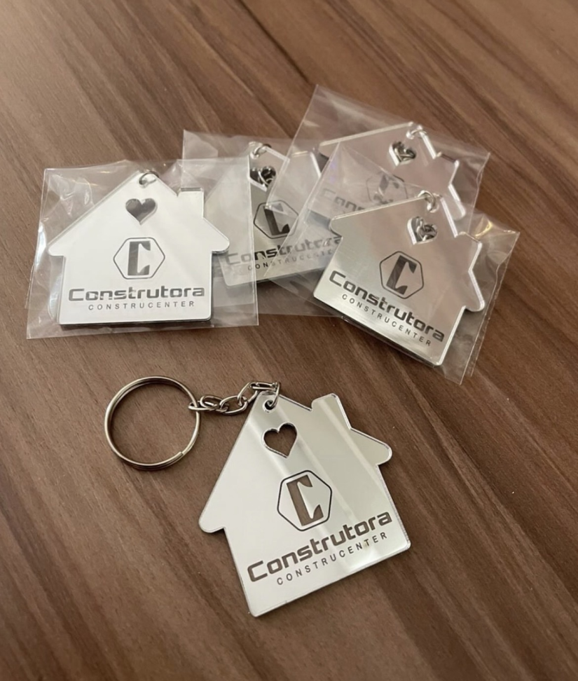 Chaveiro Acrílico Espelhado formato diverso - #21