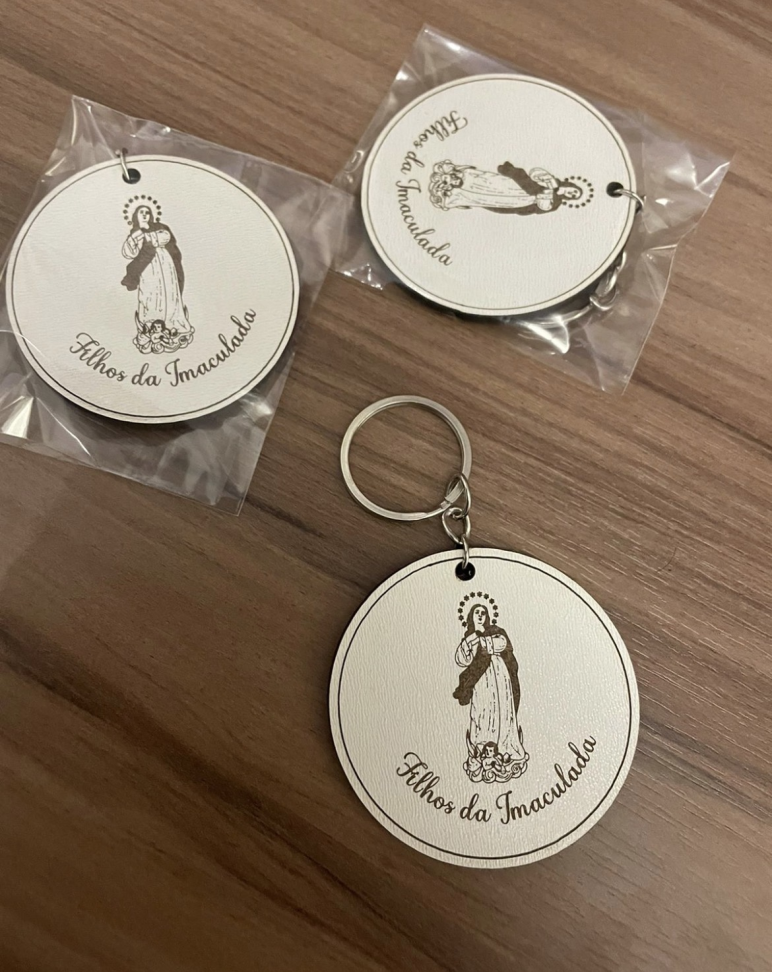 Chaveiro Mdf Branco Promocional - #7