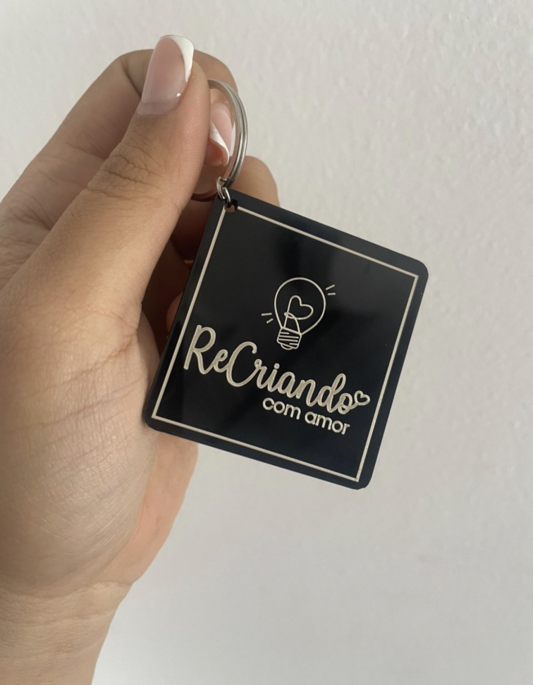 Chaveiro Acrílico Preto - #8