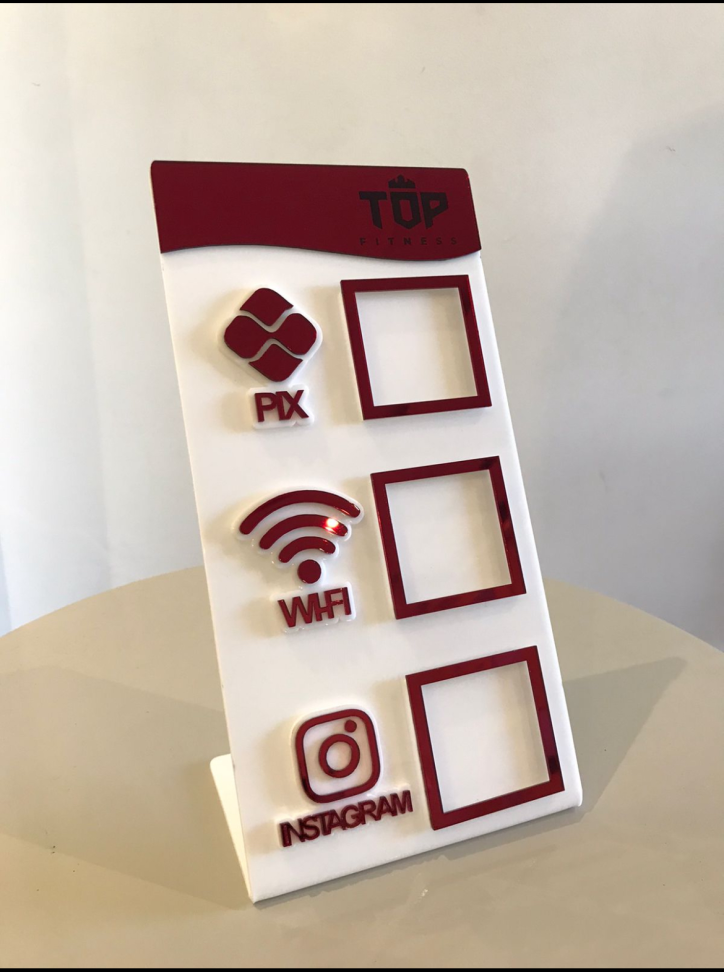 Placa 3 Qrcode acrílico 13x27 - #6