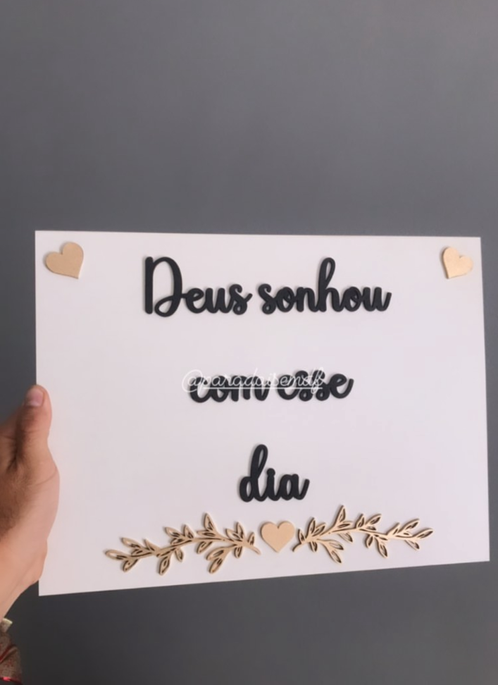 Placa de Casamento Branca com detalhes - #2