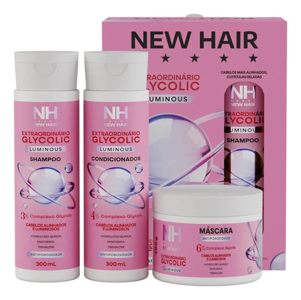 Kit New Hair Extraordinário Glycolic  3 Itens