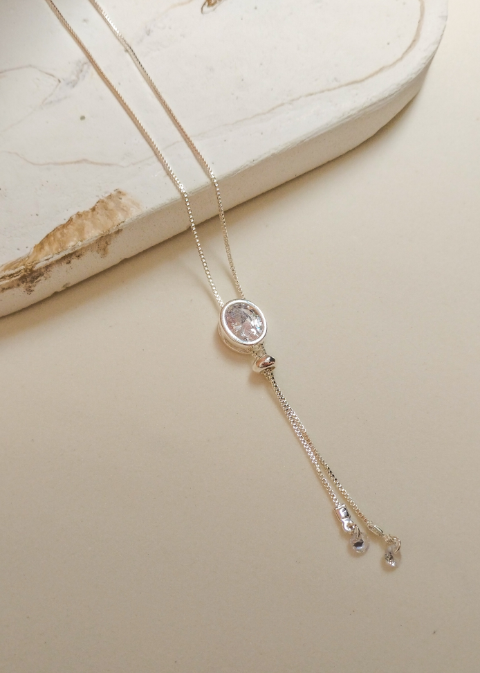 Colar Gravatinha Pietra Prata - #2