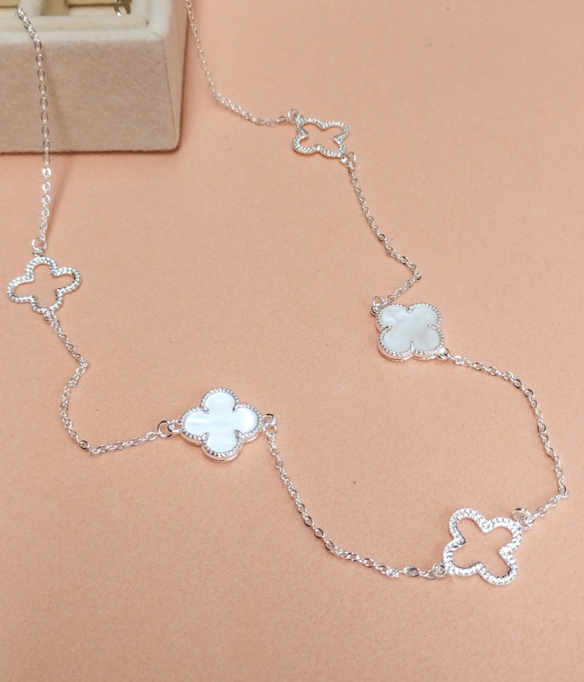 Colar Dalila Prata Branco - #2