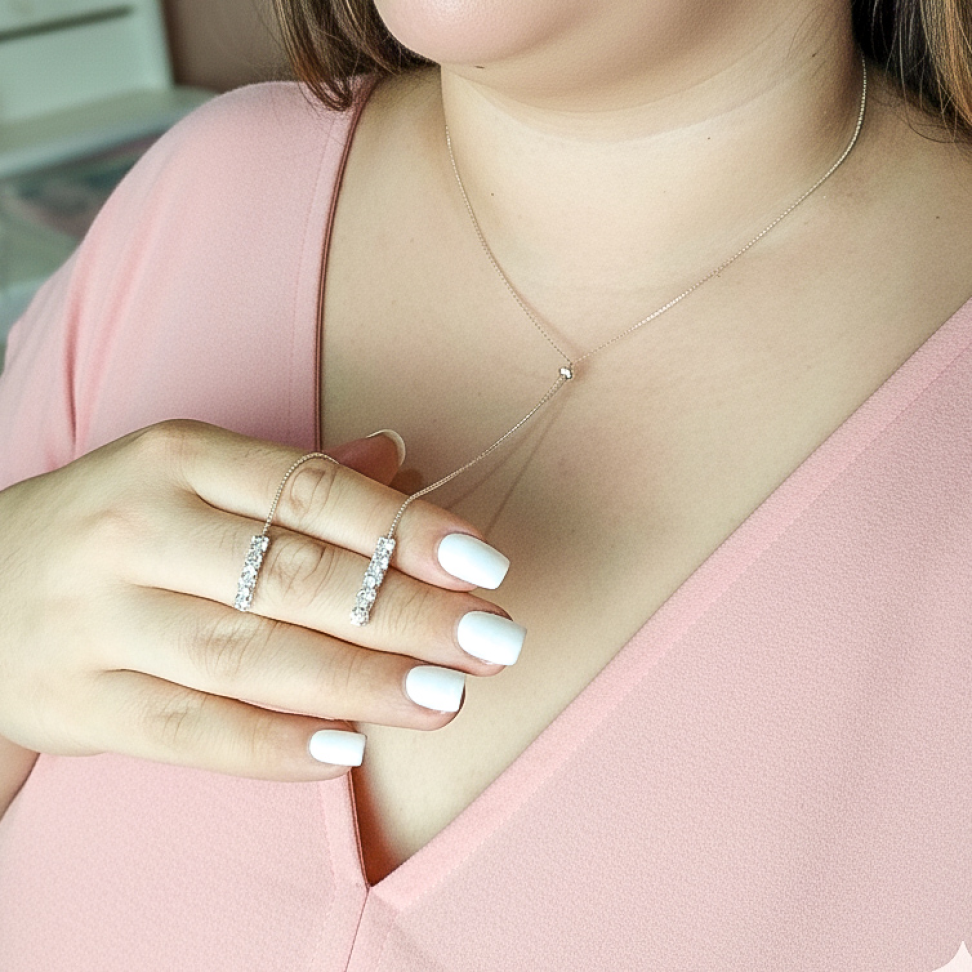 Colar Camila Gravatinha Prata - #3