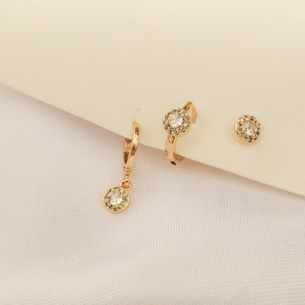 Trio de Brincos Serena Ouro - #2