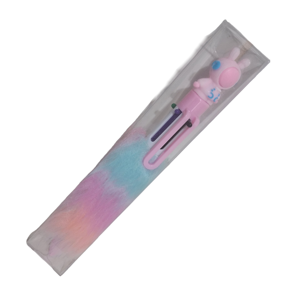 Caneta Pelúcia 6 cores esferográfica Luxuosa