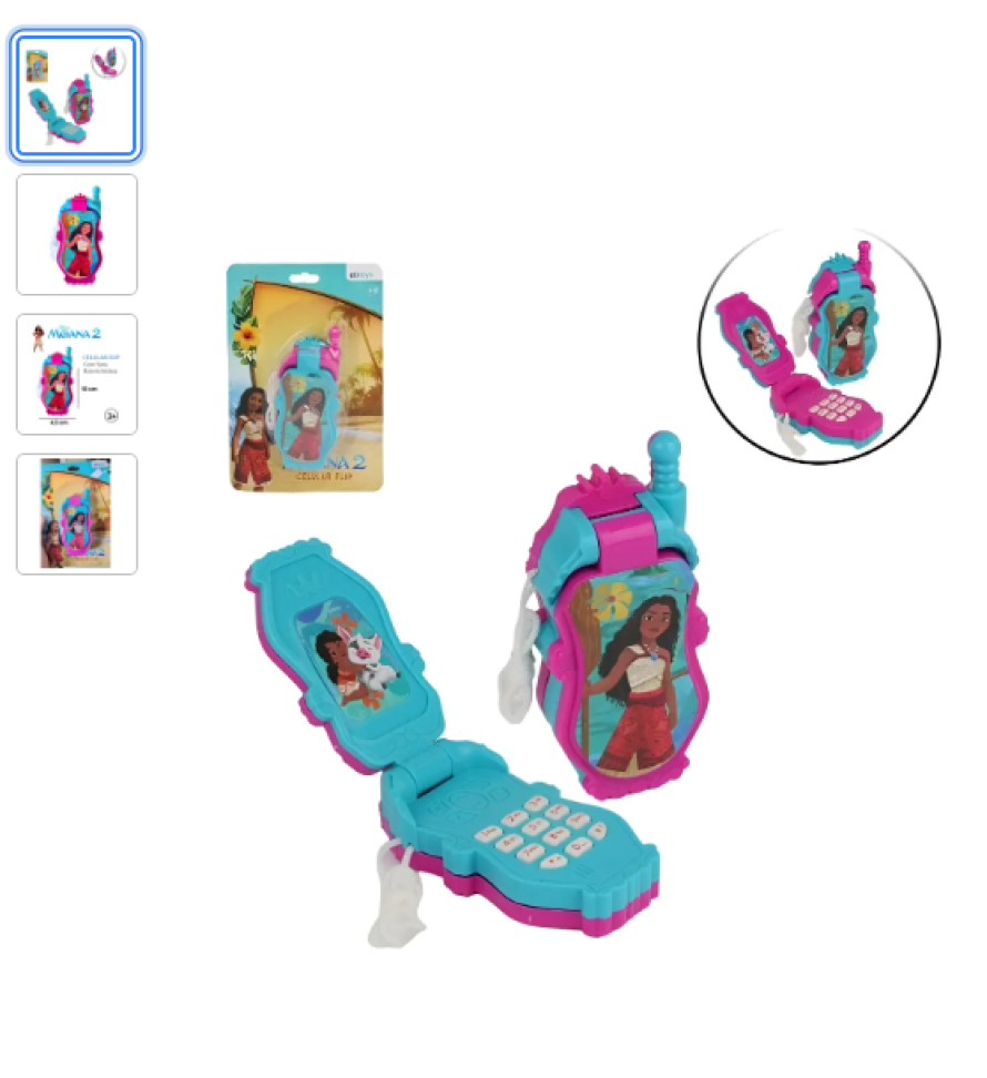 Celular Flip Moana 2 Brinquedo Musical Princesa Disney - #3