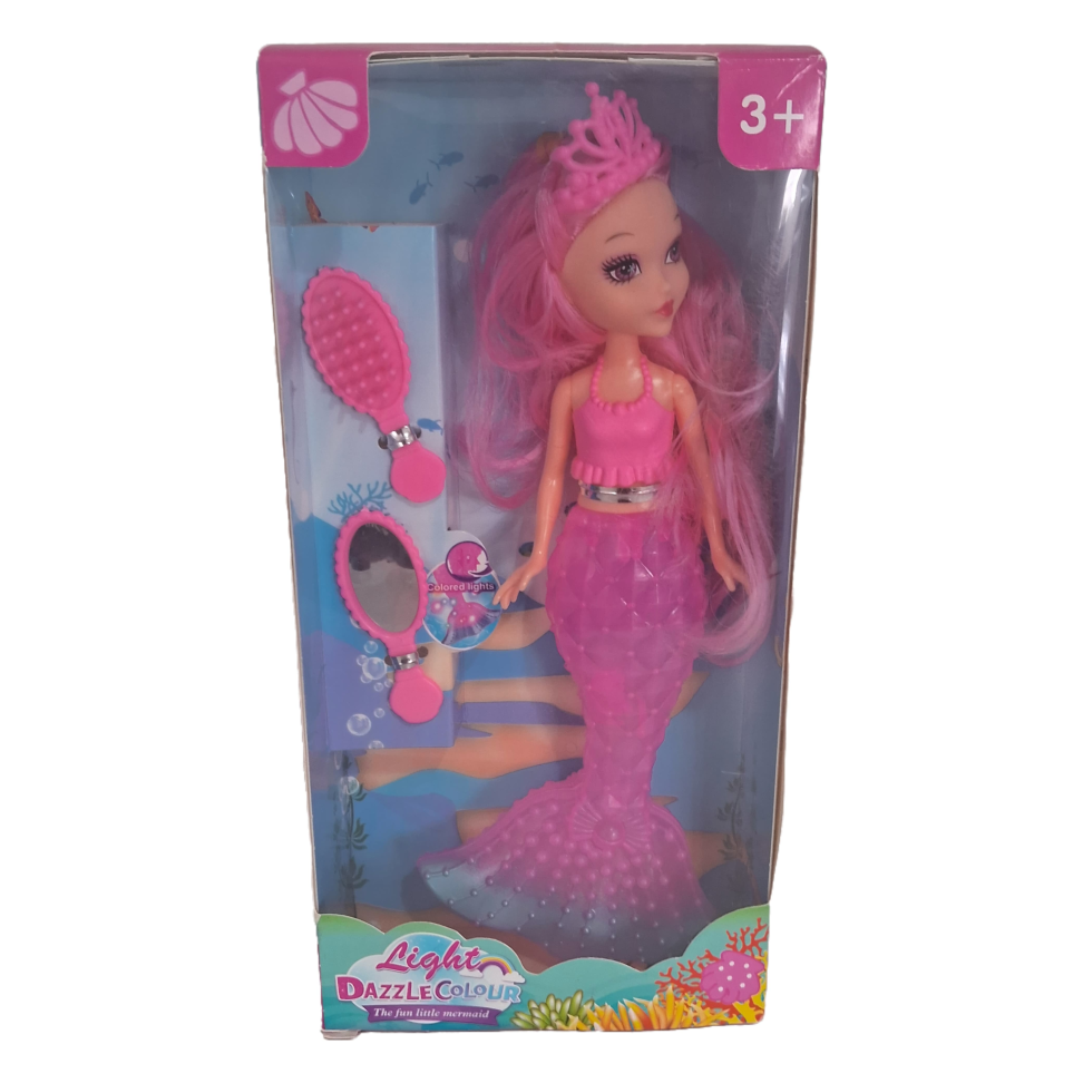 Boneca Princesa Sereia com Led que Acende a Cauda! Vem com Escova Espelho e Coroa - #4