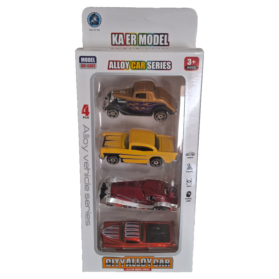 Carrinhos City Alloy Car Pack 4 Carros - Diversos Modelos - Mattel - Original - 1:64 - #3