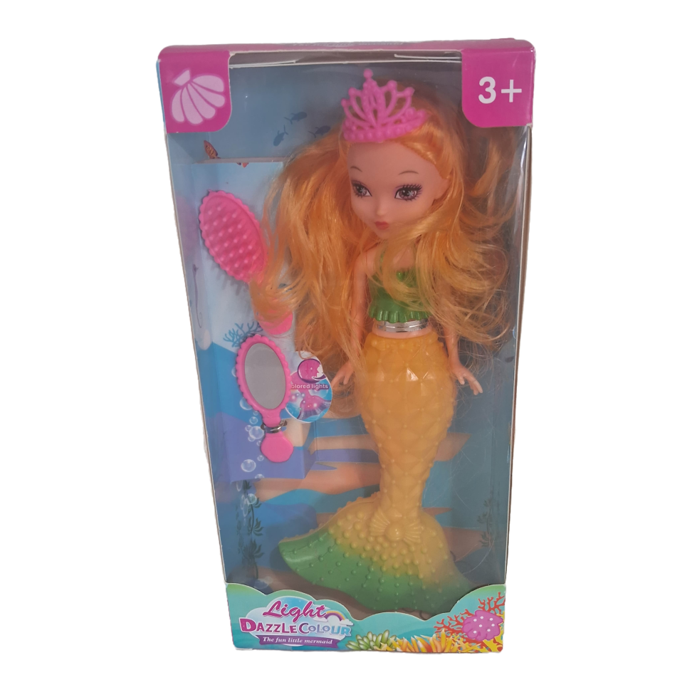 Boneca Princesa Sereia com Led que Acende a Cauda! Vem com Escova Espelho e Coroa - #3