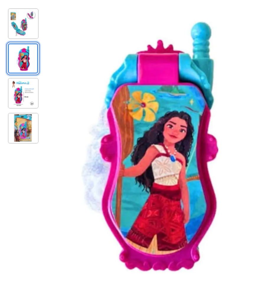Celular Flip Moana 2 Brinquedo Musical Princesa Disney