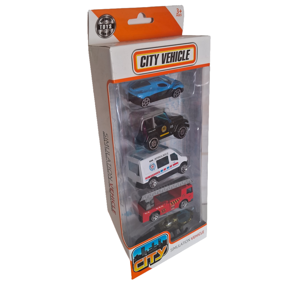 Carrinhos City Vehicle Pack 5 Carros - Diversos Modelos - Mattel - Original - 1:64 - #3